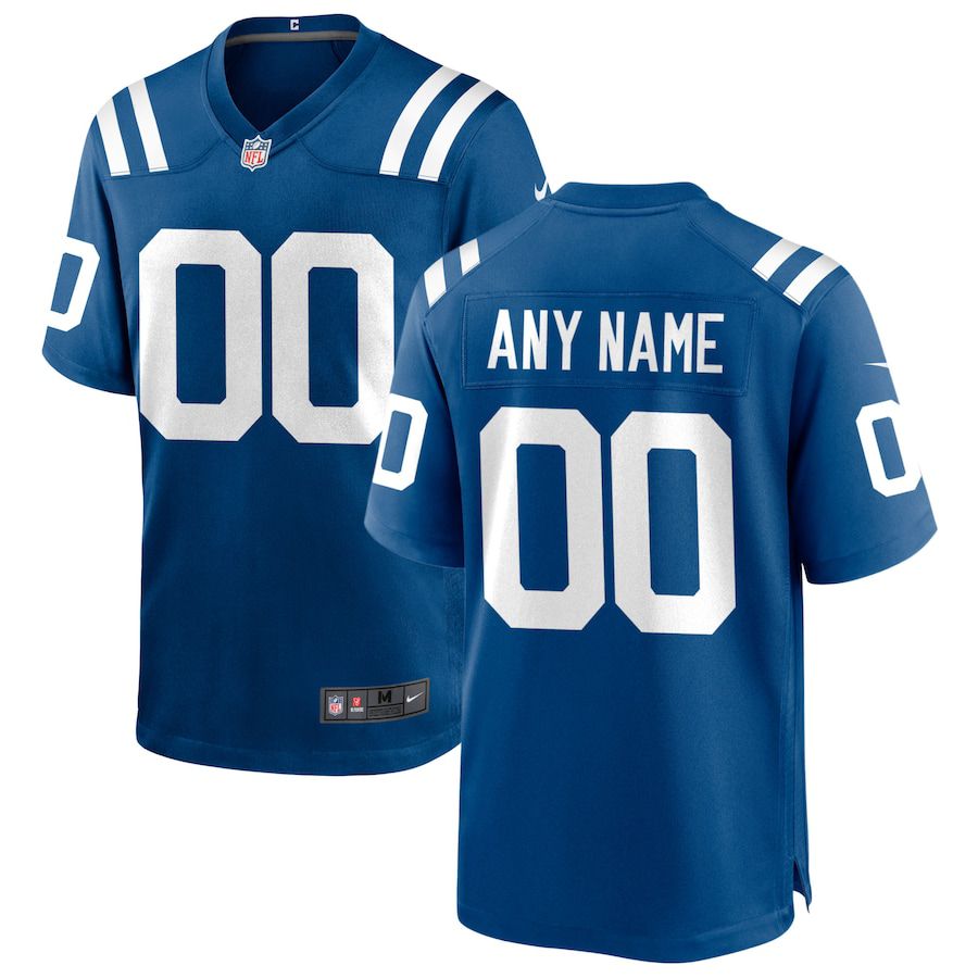 Men Indianapolis Colts Nike Royal Custom Game NFL Jersey->customized nfl jersey->Custom Jersey